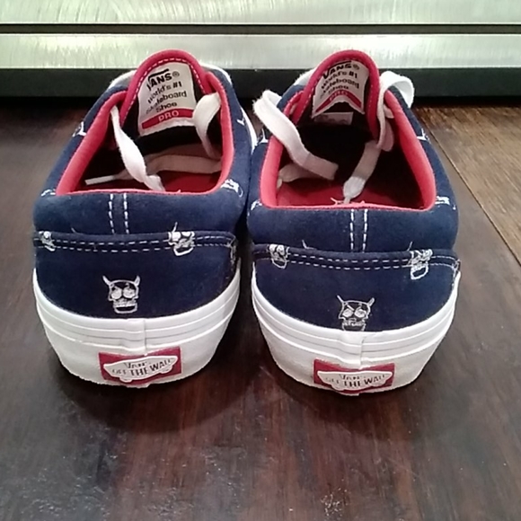 Vans Blue Suede Leather Skateboard Pro Mens 6 - Picture 3 of 9